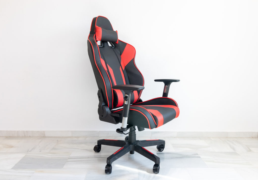 Red Gaming Chair on White Background 