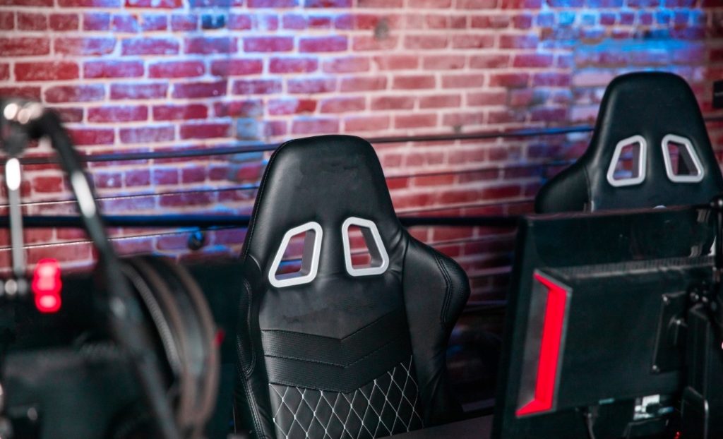 Two Gaming Chairs in Front of a Computer